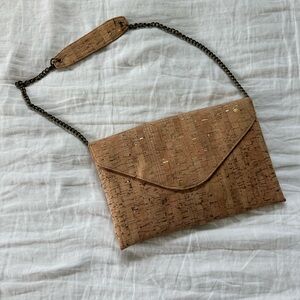 J. Crew Cork and Gold Envelope Clutch